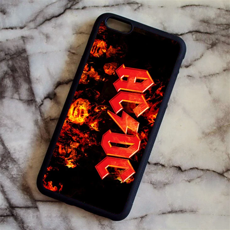 Темно-серый KETAOTAO ACDC чехол для телефона с австралийской рок-группой s для iPhone 4S 5C SE 5 5S 6 6S 7 8 Plus XR XS Max чехол из мягкого ТПУ резины силикона - Цвет: Темно-серый