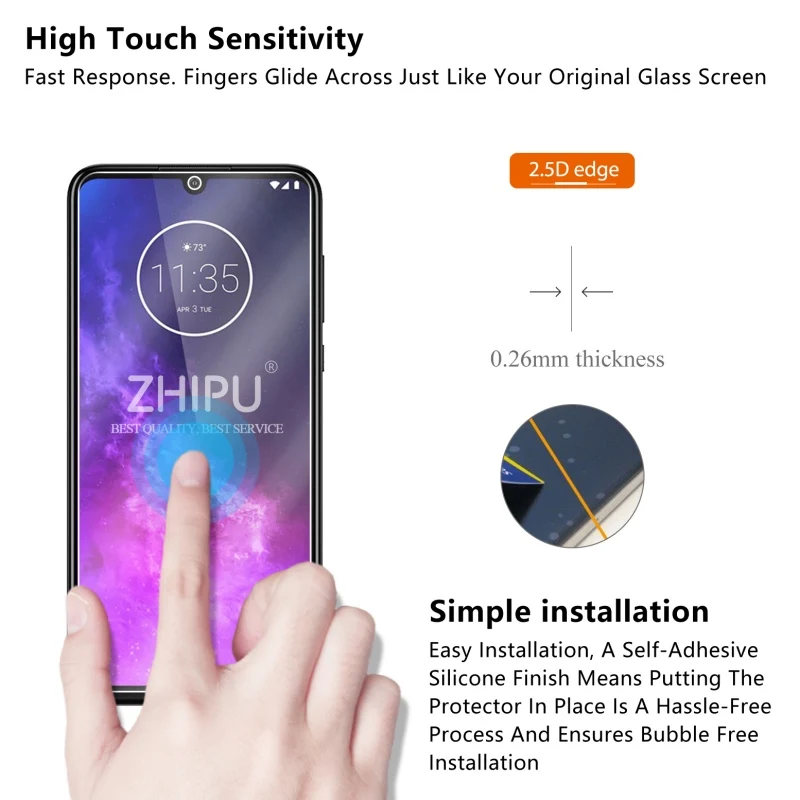 2 шт закаленное стекло для Motorola One Zoom стекло для защиты экрана 2.5D 9H закаленное стекло для Motorola One Zoom защитная пленка
