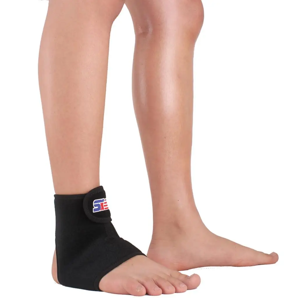 Adjustable Men's Women's Ankle Foot Brace Plantar Fasciitis Tendonitis Compression  Belt Black
