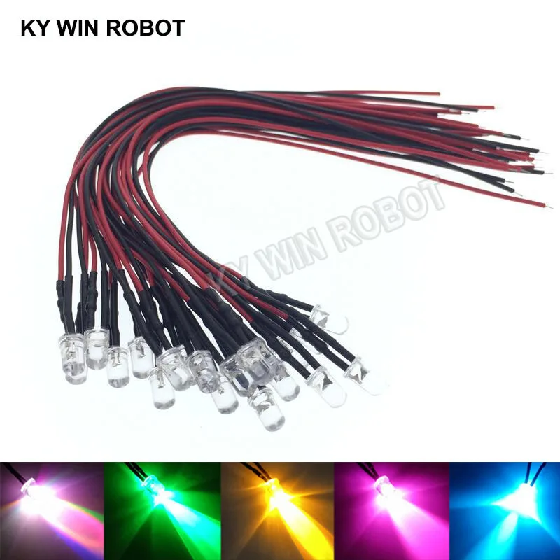 12 V 3 mm Clair Clignotant Rouge DEL Diode 20 cm câble Titulaire de pré-câblé Lumière émetteur 12 V 3 mm Clair Clignotant Rouge DEL Diode 20 cm câble Titulaire de pré-câblé Lumière émetteur