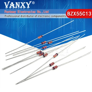 

100pcs 0.5W 13V BZX55C13 1/2W DO-35 Zener Diodes