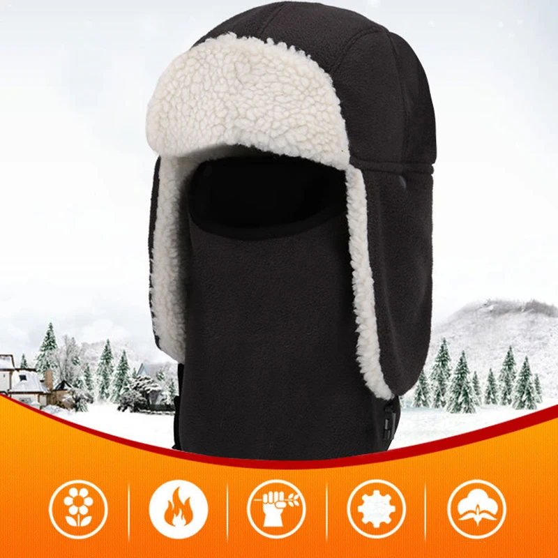 Face Mask Hat Faux Fleece Warmer Neck Protective Headgear for Skiing Outdoor Camping Hiking THJ99