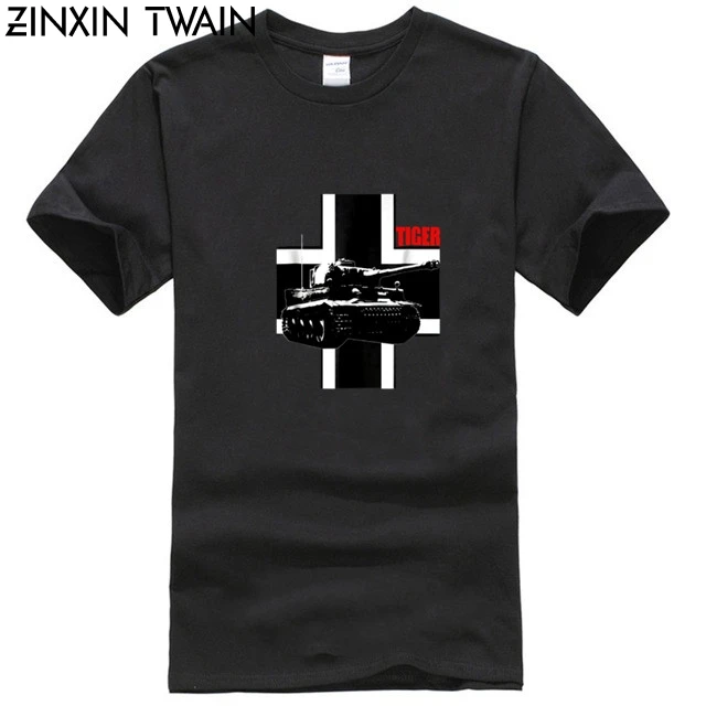 Ww2 German Tiger T-shirt Panzer T-shirts New Summer Style Cotton Print Crew-neck Short Sleeve Fashion Bodycon |