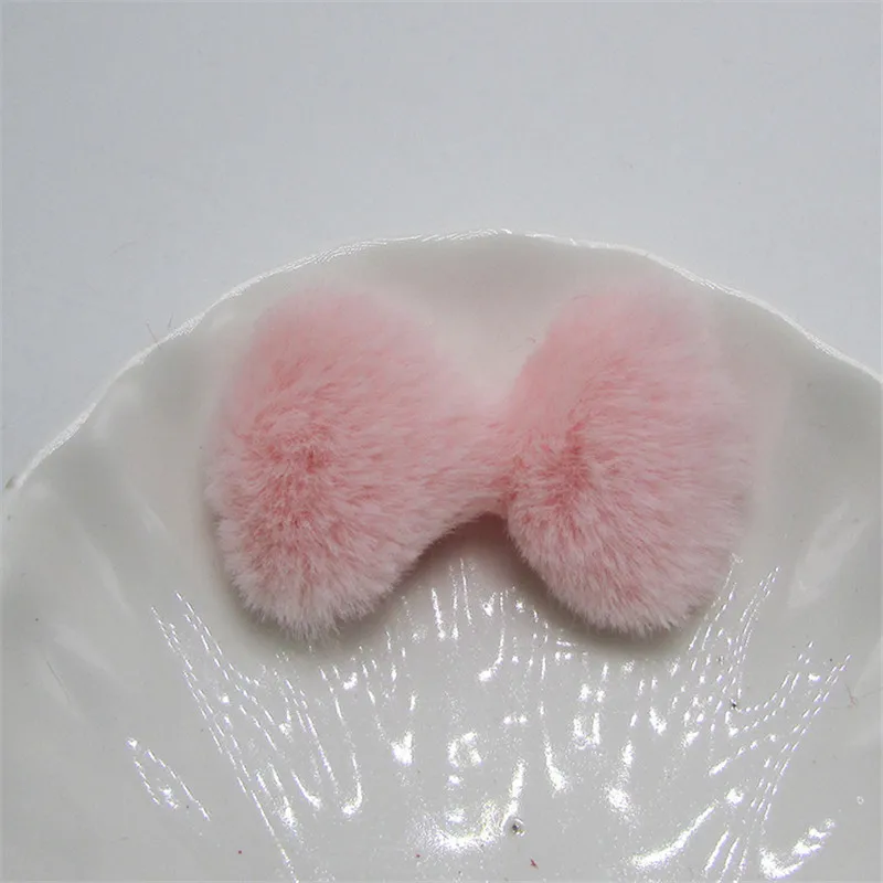 Pink Bowknots 10-50 шт Имитация кроличьего меха милые Bowknots мягкие украшения DIY рукоделие искусство дети шпилька аксессуары Материал шапки Декор - Цвет: Pink Bowknots