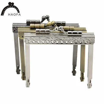 

Haofa 7.5cm Embossing metal purse frame clutch purse frame bag accessories kiss clasp frame 10pcs/set