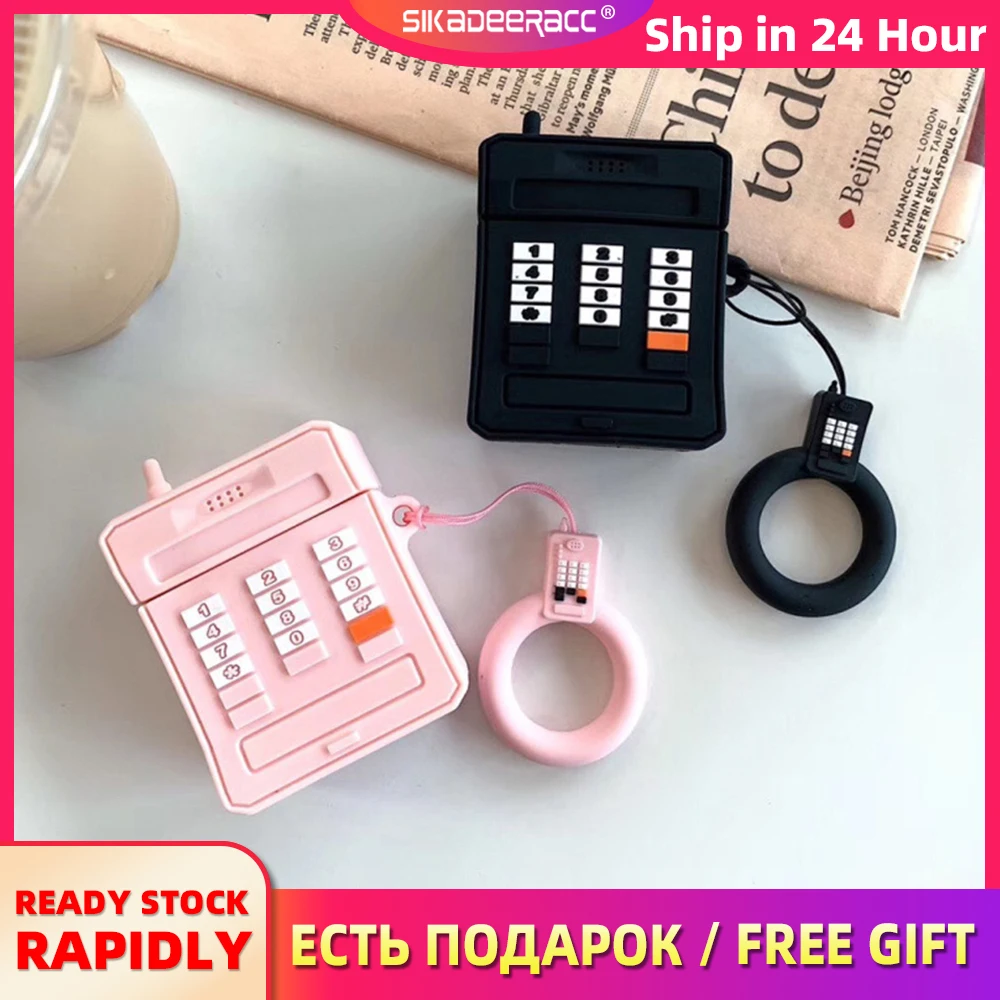 

Unique Case For AirPods 1 2 Telephone Model Drink Bottle Design Cute Japan Cartoon Ghost With Hook Up Easy To Carry Shell Cover