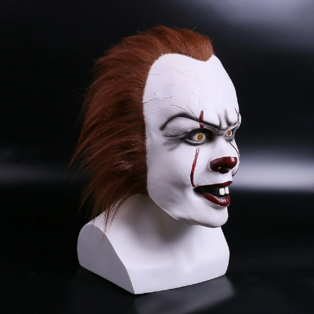 2017 Movie Stephen King's It 2 Joker Pennywise Mask Full Face Horror Clown Latex Halloween Party Hoorible Masks Cosplay Prop (4)