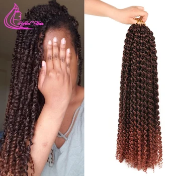 

Refined Hair Passion Twist Curly Braids Long Black Brown Ombre Braiding Hair Extensions Synthetic Braids For Woman 22strands/pc