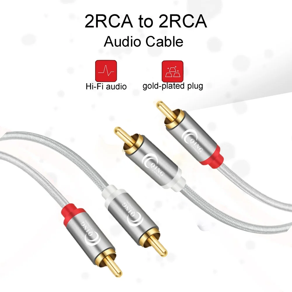 ANDAPA Câble Audio Stéréo 2RCA Mâle à 2RCA Mâle Tressé En