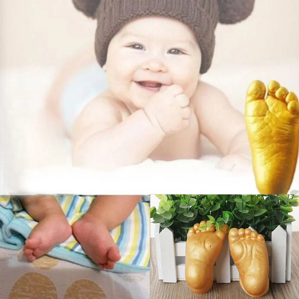 2019 Baby 3D Hand and Foot Print Plaster Casting Kit Handprint Footprint naissance Gift 3