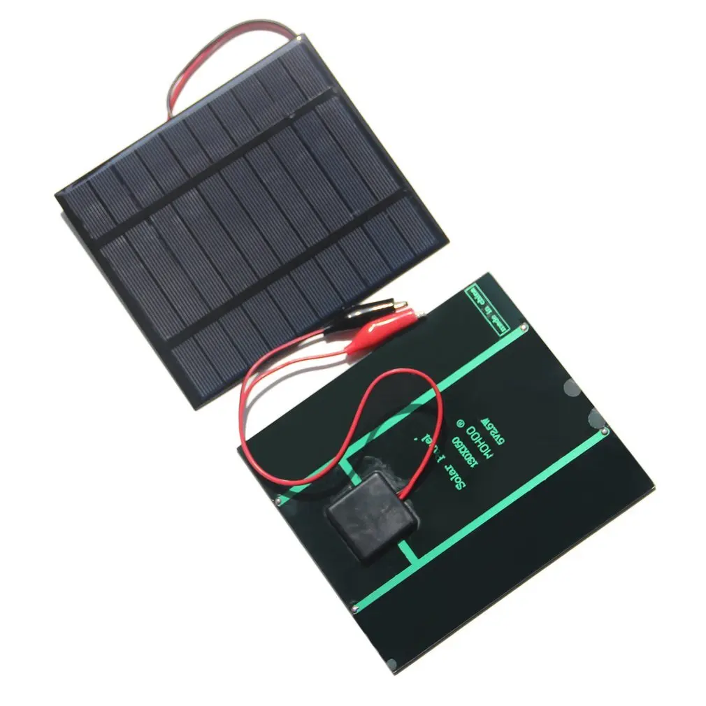 2,5 W 5V батарея поликристаллического кремния с Панели солнечные зарядная плата DIY солнечный Батарея Питание модуль с тигром зажим