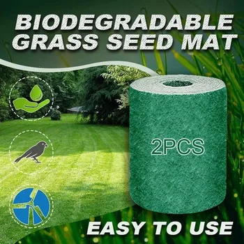 

20x300cm Biodegradable Grass Seed Mat Seed Starter Mat Grass Grow Pads Sun and Shade Lawn Seed Blanket for Home Garden Farmer