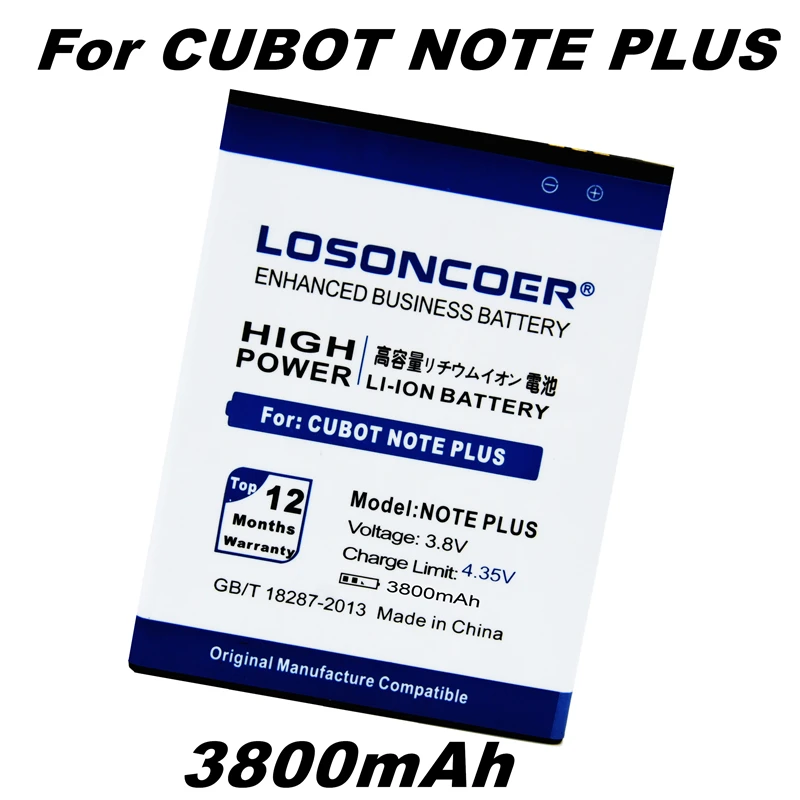 LOSONCOER 3800mAh for CUBOT Note Plus Battery Gift Plastic Phone Stand Portable Adjustable | Мобильные телефоны и