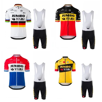 

2020 pro team jumbo visma trial champion cycling jersey set Bicycle maillot mens MTB quick dry bike Ropa ciclismo 9D gel pad