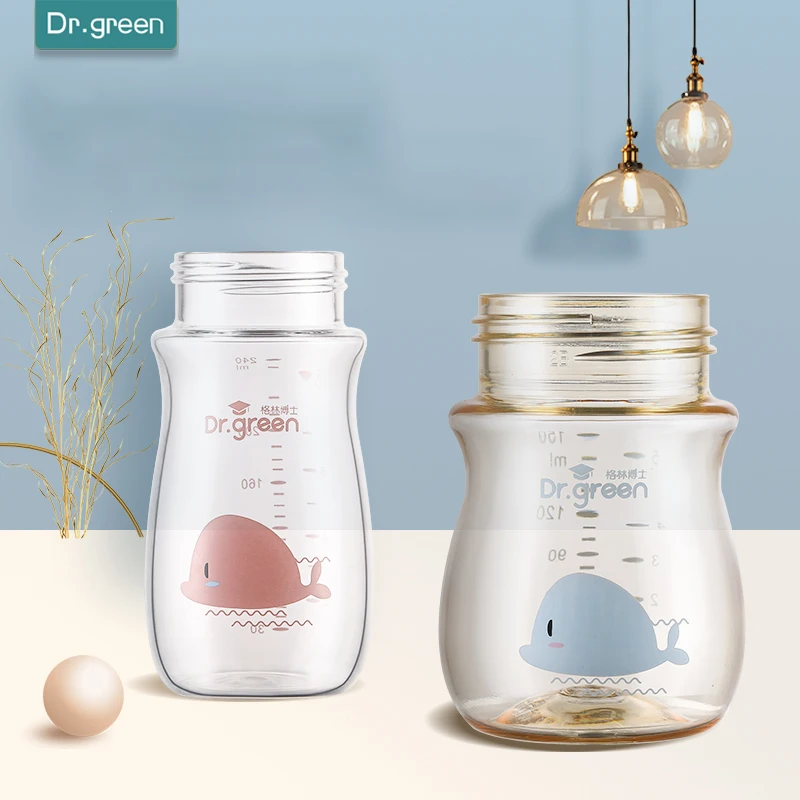 Dr. Green Baby PPSU Glass Bottle Large Caliber Fast Flushing Bottle Newborn Training Baby Feeding Accessory bottle