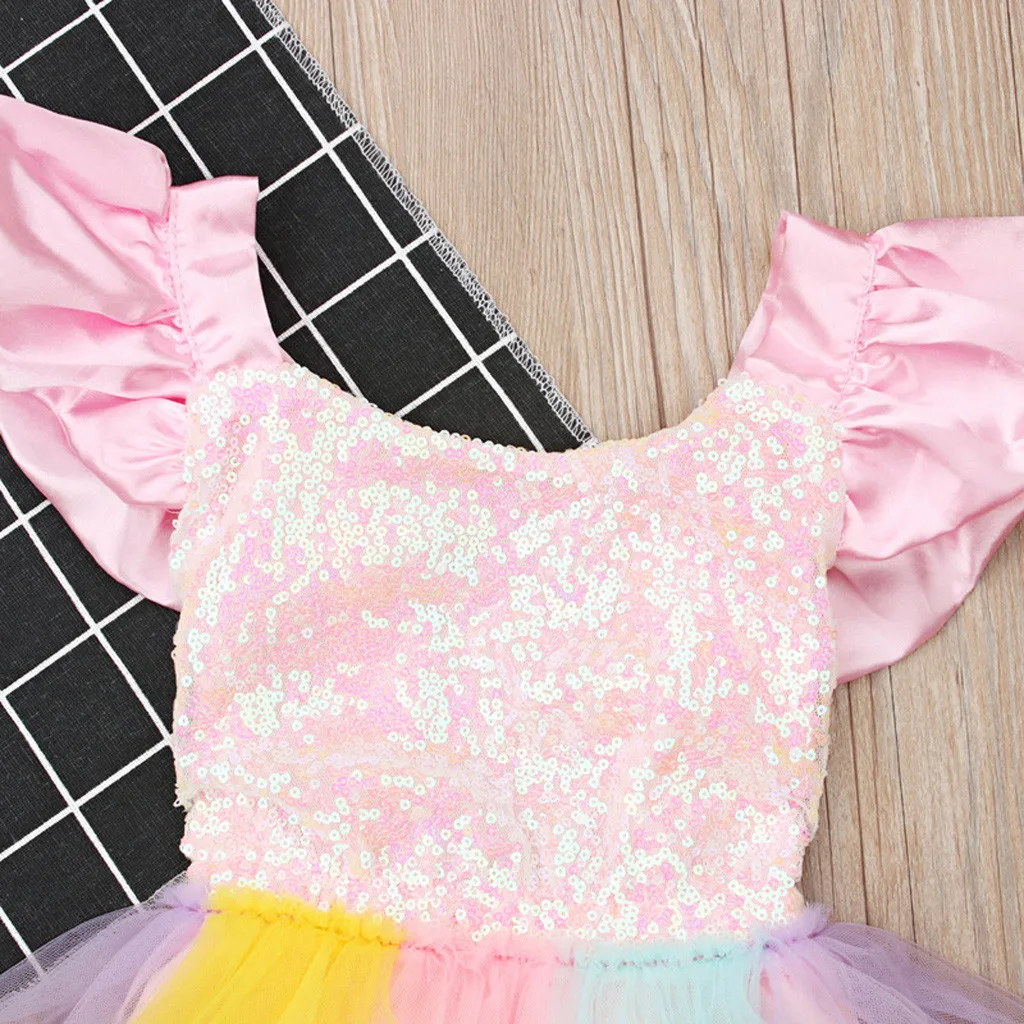 Платье для маленьких девочек 1 Год Вечерние платья-пачки с единорогом для девочек одежда для малышей платье для малышей на первый день рождения infantil vestido