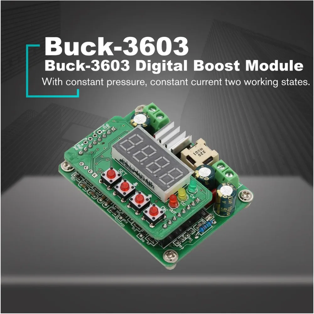 Buck-3603 цифровой дисплей Boost модуль постоянного тока Регулируемый источник питания понижающий модуль Амперметр напряжения 0-36 в 0-3A зарядное устройство