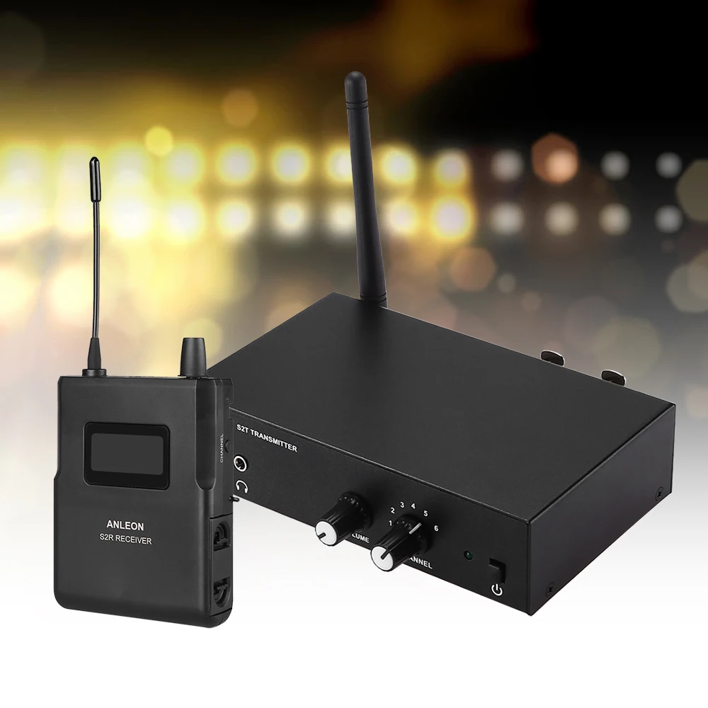 ANLEON S2 UHF стерео беспроводной монитор система 4 частоты 100-240 в профессиональный цифровой сценический внутриканальный монитор система