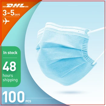 

100 Pcs Disposable mouth face mask 3 Layer filter Masks Anti Saliva Droplet pollution protection Mask Prevention masks for germ