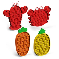 Juguetes sensoriales para niños y adultos, burbujas de empuje en forma de fruta, aliviador del estrés y autismo, juguetes para apretar, juego de mesa