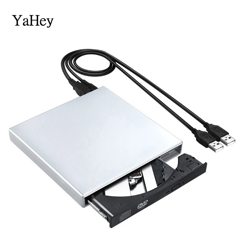 usb cd burner YAHEY USB 2,0 Внешний DVD привод проигрыватель дисков DVD-RW горелки оптический CD/DVD приводы писатель рекордер портативный для портативных ПК Windows - Цвет: usb cd burner