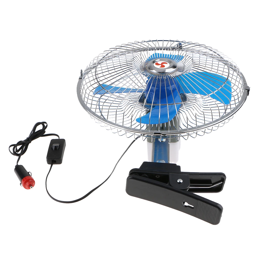 Fully closed 10inch 24V Dashboard Oscillating Vehicle Car Van Truck Home Clip-On Fan - Цвет: Fully closed 10inch