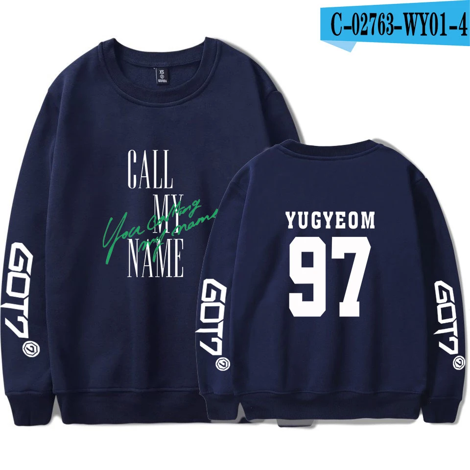 KPOP GOT7 альбом с надписью «Call My Name You Call My Name» толстовка с круглым вырезом и принтом Харадзюку с круглым воротником Мужская/Женская толстовка - Цвет: picture color