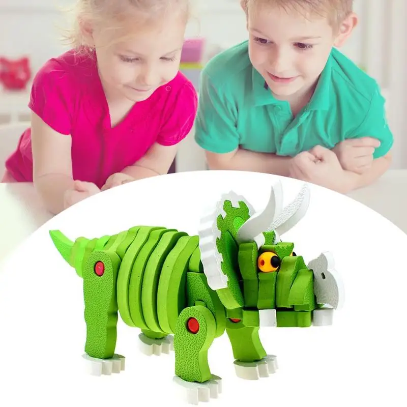 3D динозавр, собранная игрушка, сделай сам, пазлы, животные, модель для детей, Ранняя развивающая игрушка, пазлы, Мультяшные декоративные игрушки для детей