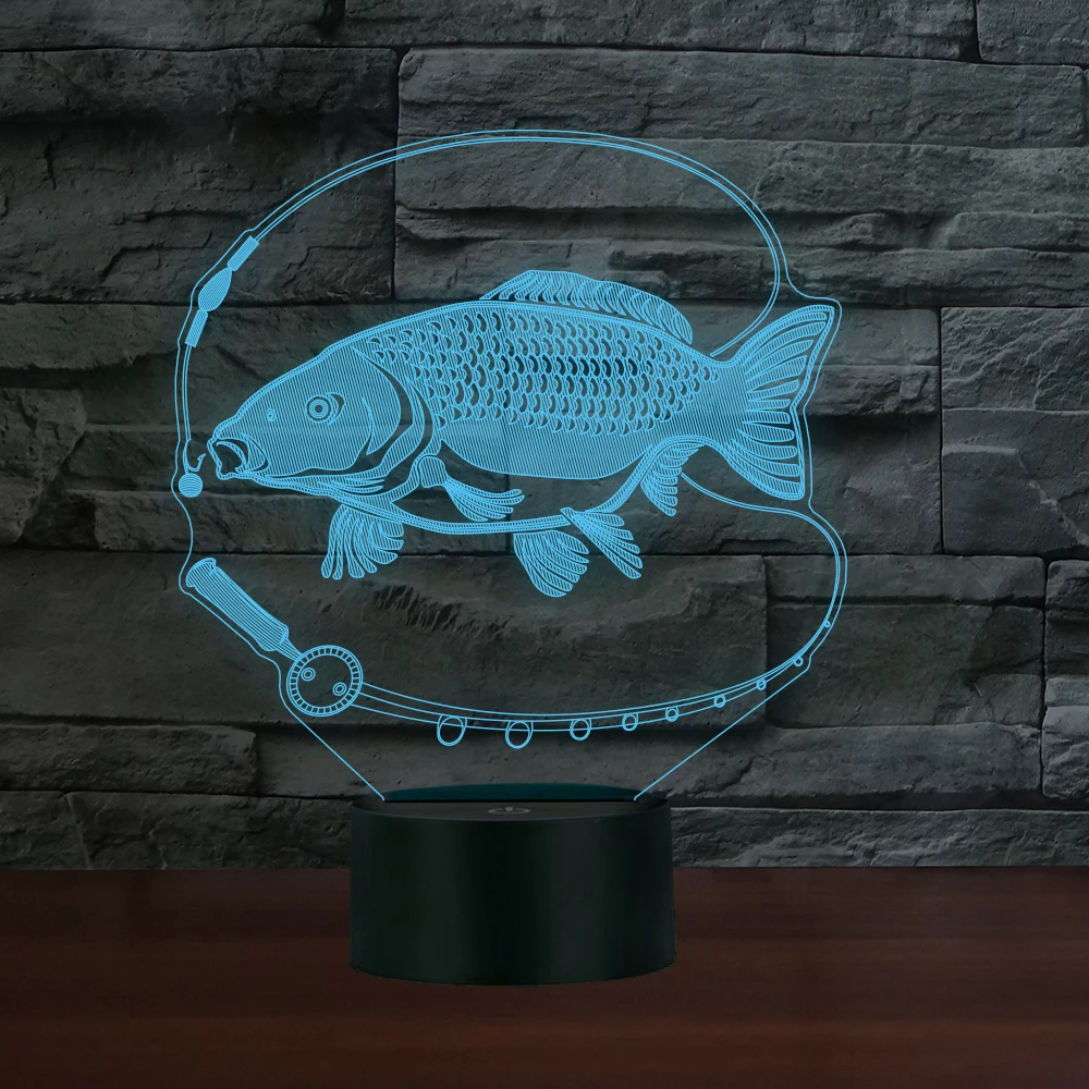 

Go Fishing 3d 7 Color Led Night Lamps For Kids Touch Led Usb Table Lampara Lampe Baby Sleeping Nightlight Drop Ship