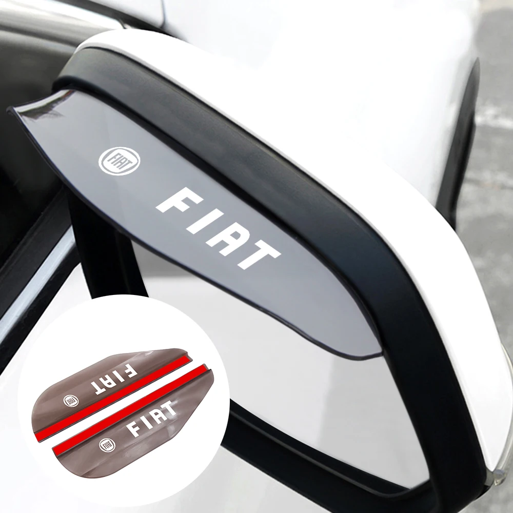 

2pcs Car Side Rear View Mirror Rain Eyebrow Visor Look Rain proof decoration accessories For Fiat Panda Bravo Punto Linea Croma