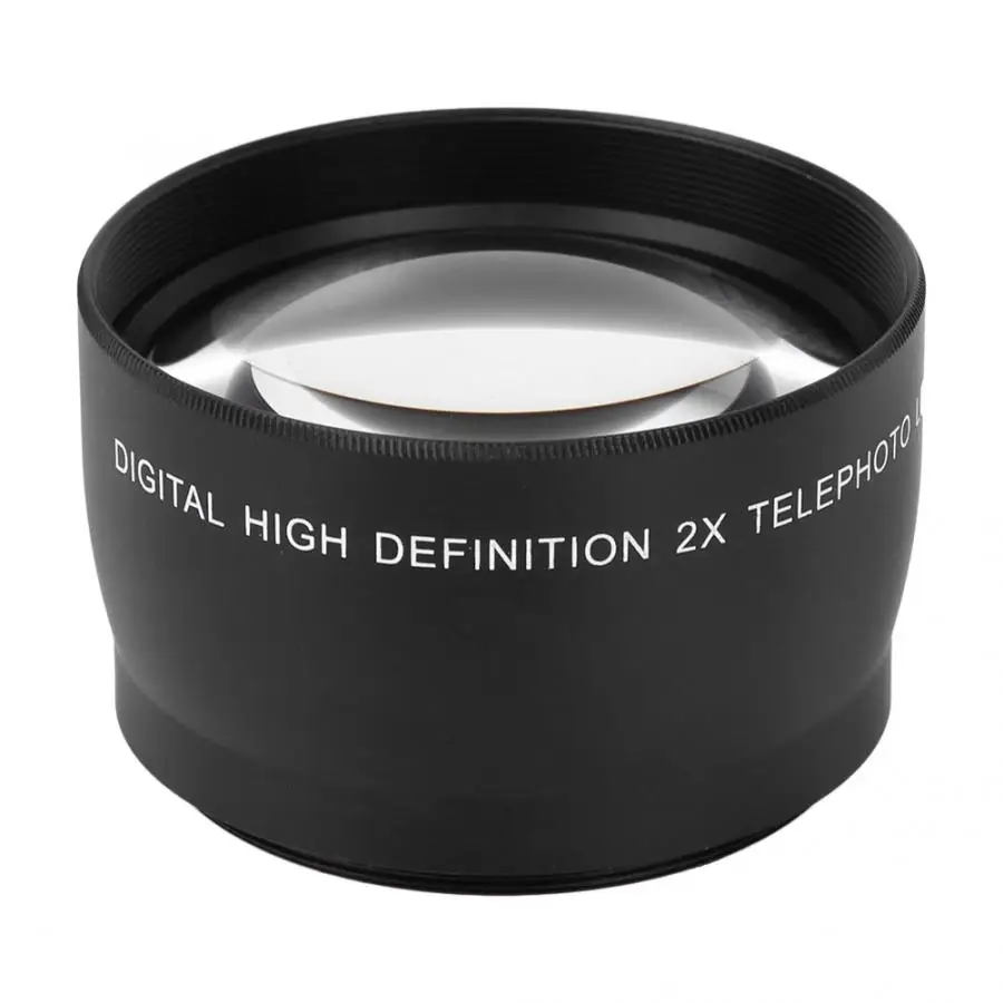 55 мм 2X Увеличение HD телепреобразователь телеобъектив для 55 мм Крепление камеры линза-конвертер