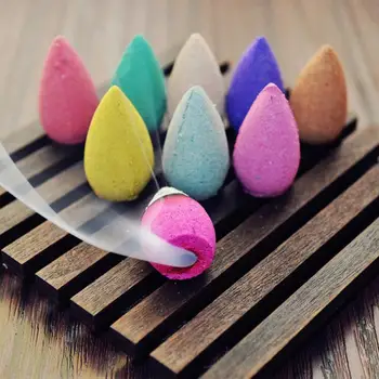 

50pcs Incense Cone For Reflux Tower Accessories Color Bullet Shaped Fragrant Rose Lemon Sandalwood Natural Agarwood Tea