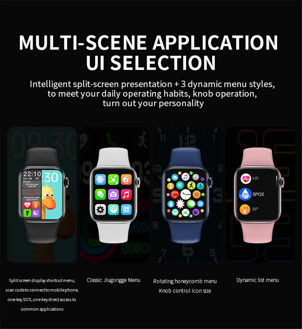 2022 HW12 HW18 Full Screen Smart Watch 44MM 40MM Women Men HW17 Smartwatch with password Split Screen Bluetooth PK IWO 13 FK88