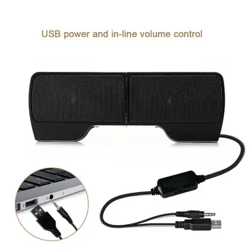 

1 Pair Mini Portable Clipon USB Stereo Speakers line Controller Soundbar for Laptop Mp3 Phone Music Player PC screen with Clip