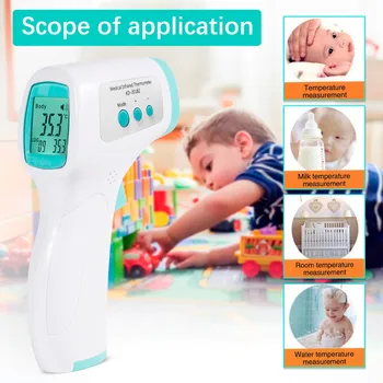 

Digital Infrared Forehead Thermometer LCD IR Thermometer Non-contact IR Infrared Thermometer Temperature Meter with Fever Alarm