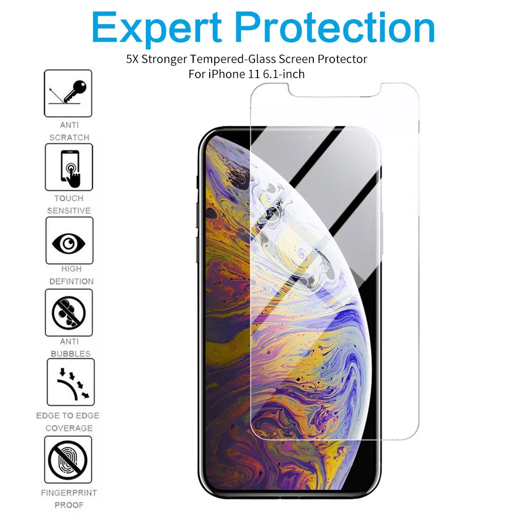 

Tempered Glass Screen Protector For IPhone 11 11 Pro 11 Pro Max HD Clear Screen Cover Protective Slotted Film 1 2 3 Pack 19Sep