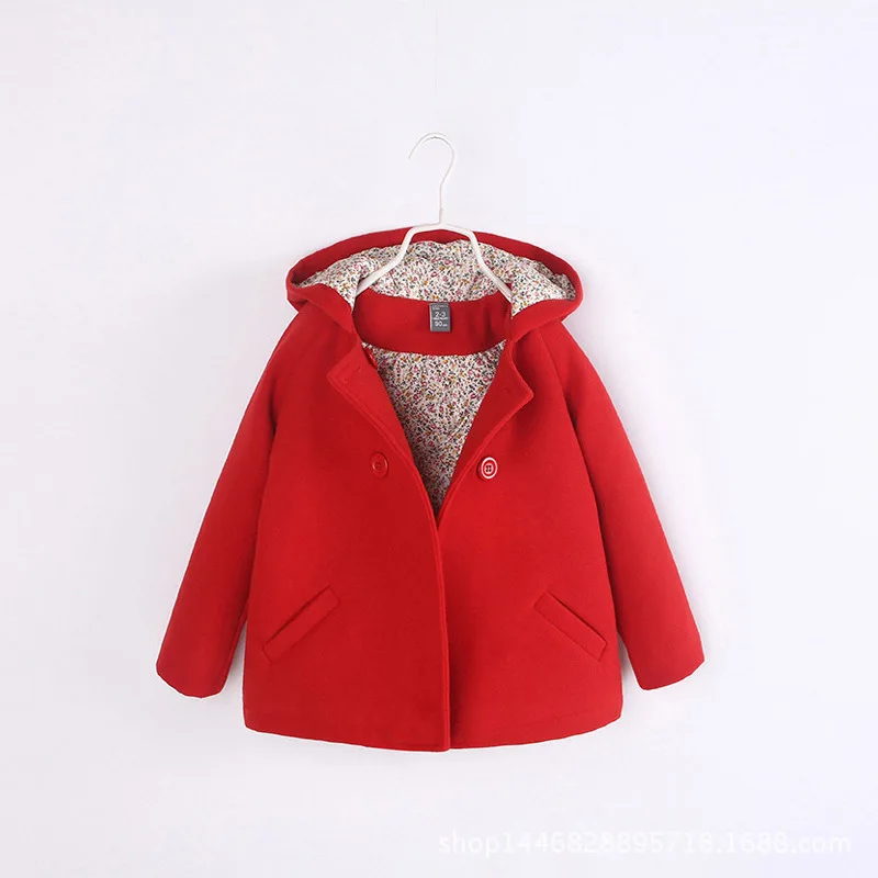 Girls Woolen Coat European And American Style Woolen Cloth GIRL'S Coat Autumn And Winter New Style Kids' Coat