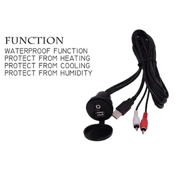 

GUZARE Waterproof Marine Audio For Boat Car Stereo Universal 3.5mm RCA AUX USB Interface Extension Audio Cable Port ATV UTV