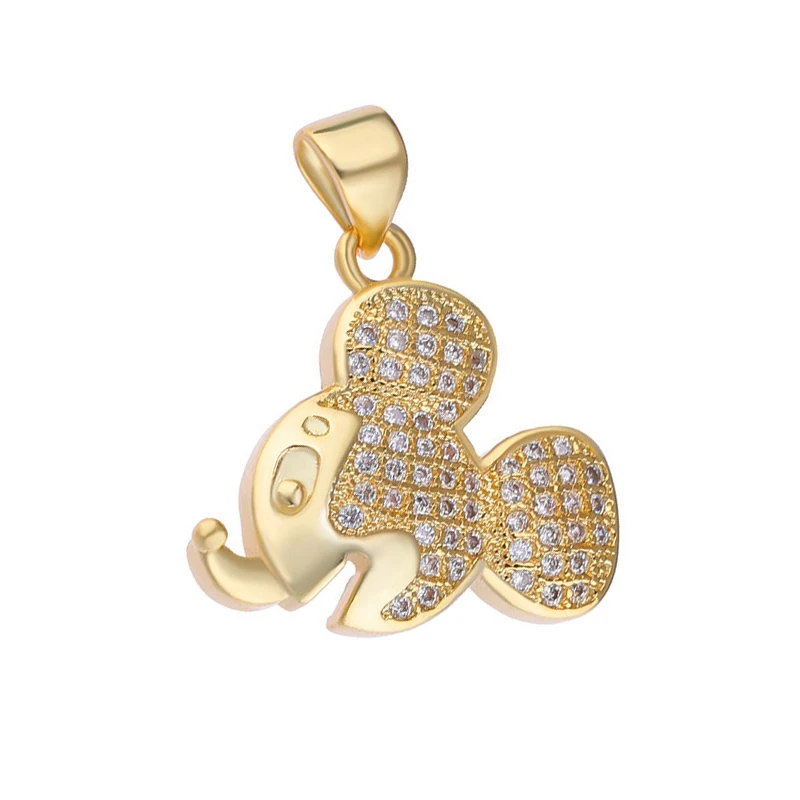 Juya DIY принадлежности для подвесок Micro Pave Циркон маленькие ножки медальон бабочка черепаха Слон Подвески для женщин дети Изготовление ювелирных изделий - Окраска металла: Gold