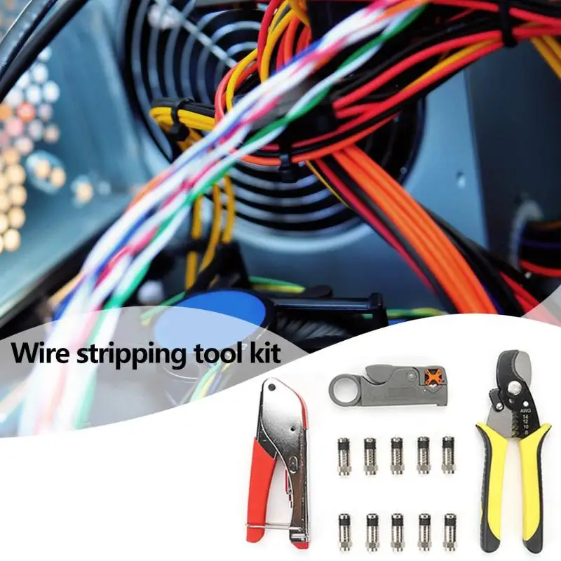

13pcs Network Cable Repair Maintenance Tool Kit Set Practical Daily Durability Phone Cable Crimper Pliers for Indoor and Outdoor