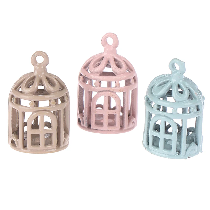 

1Pc 1:12 Dollhouse Miniature Furniture Metal Bird Cage For Dollhouse Decor Dollhouse Birdcage Baby Children Toys Gift