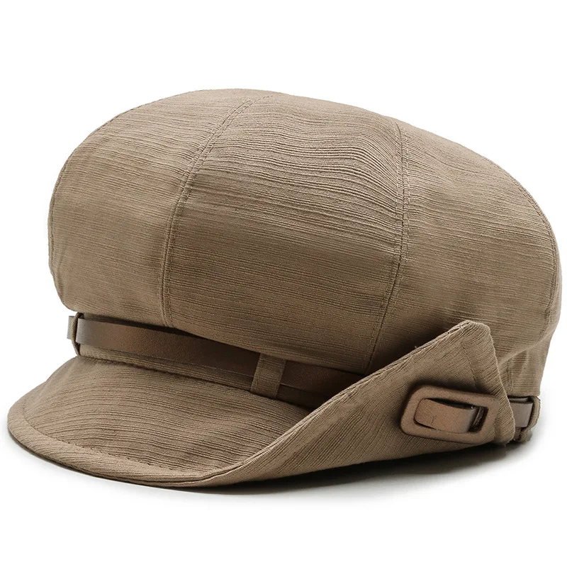 Мода женщин мужчин хлопок Повседневный стиль струны шарнирная Кнопка кепки Стильный ретро ремень с орнаментом шапки-береты AD0966