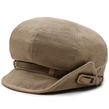 Мода женщин мужчин хлопок Повседневный стиль струны шарнирная Кнопка кепки Стильный ретро ремень с орнаментом шапки-береты AD0966