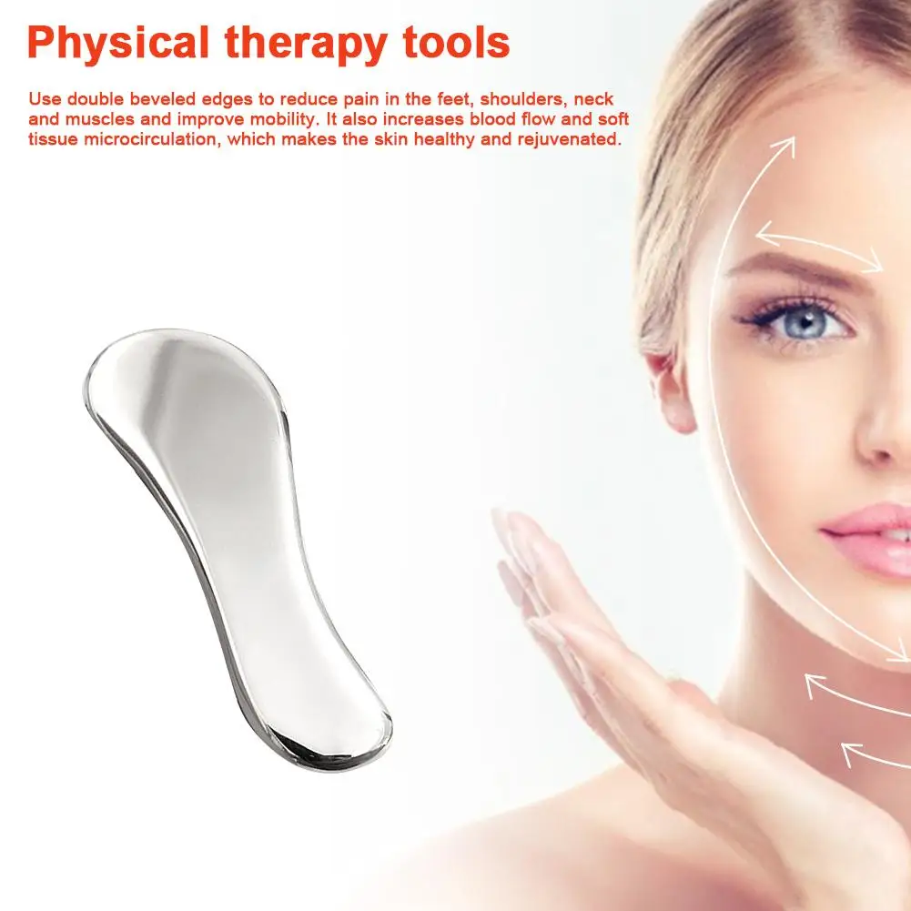 304 нержавеющая сталь Gua Sha доска инструмент для массажа тела Guasha доска для иглоукалывания очищающий массажер инструменты спа скребок для иглоукалывания - Цвет: SILVER