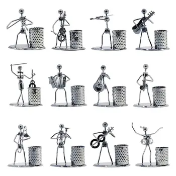 

Metal Iron Music Player Musician Pen Pencil Holder Desktop Storage Organizer Pot