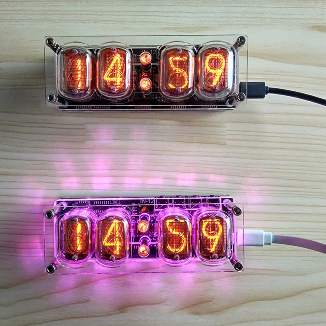 DIY свечение трубки база часов четыре цифровых свечения трубки часы для свечения трубки(без свечения трубки)-базовая/расширенная версия