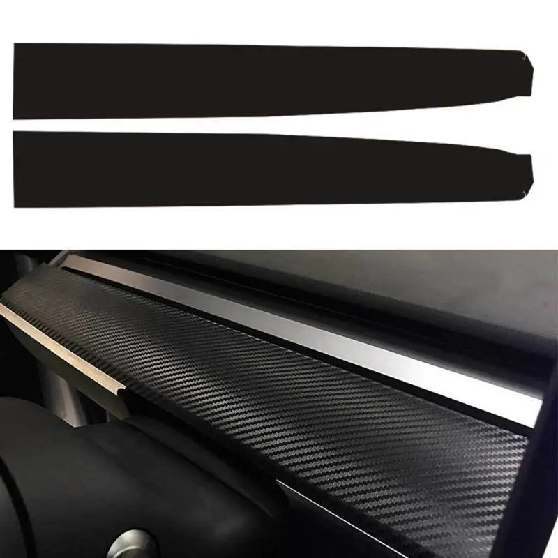 

2Pcs Car Dashboard Sticker Matte Carbon Fiber Black For Tesla Model 3 Scraper Accessories for car stickers