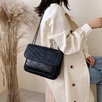 

Large Shopping Messenger Bag for Women Vintage Lattice PU Crossbody Bag Fashion New Clutch Shoulder Bags Women's Brand Handbag