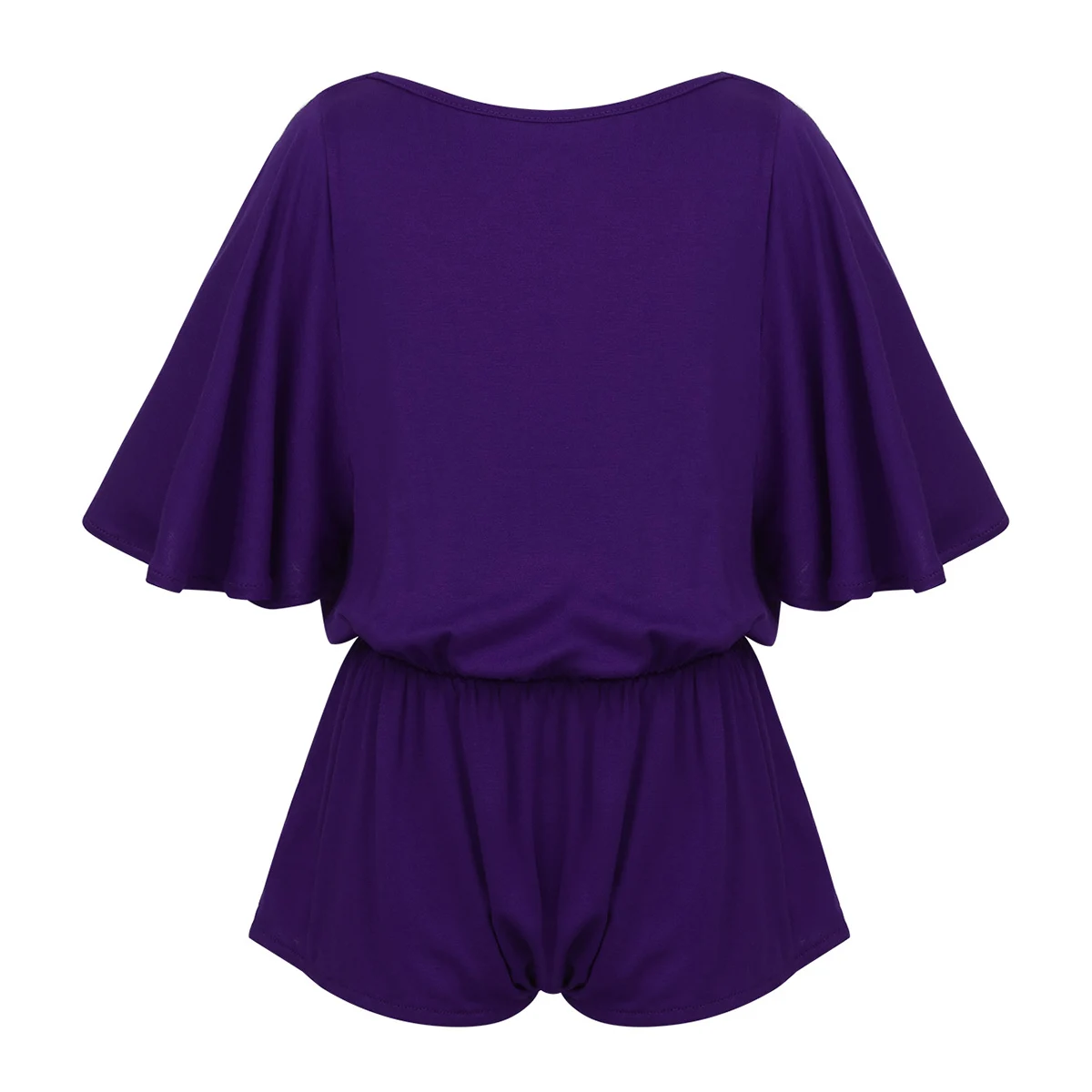 Детская свободная короткая одежда для бальных танцев с v-образным вырезом на спине для девочек - Цвет: Purple