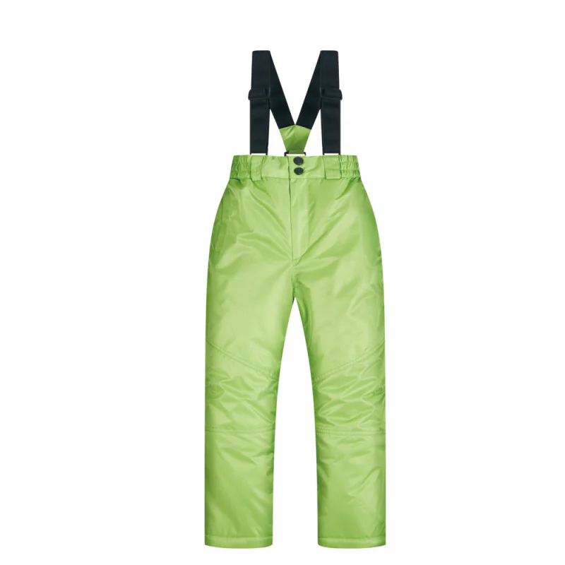 Брендовый плотный теплый лыжный костюм; детская водонепроницаемая ветрозащитная куртка для катания на лыжах и сноуборде; брюки; Детские Зимние костюмы; верхняя одежда - Цвет: Green